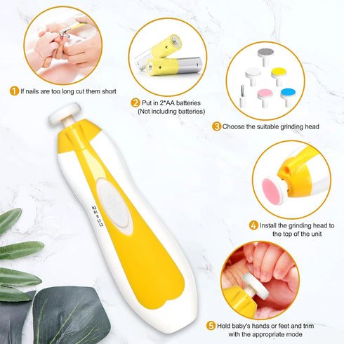 Trimmer 6 1 Set Qunlions life Baby Nail Electric, in Baby Nail File Clippers Infant Grooming Kit Manicure for Toddler