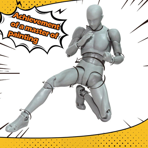 Action Figures Body-Kun DX & Body-Chan DX PVC Figure Model Drawing for S H Figuarts (Gray, Male)