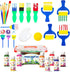 Early Learning Kids Paint Set Washable Finger Paint with Assorted Painting Brushes