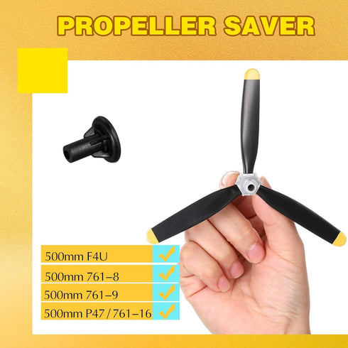 Outus 6 Sets 3 F4u 761-8 761-9 761-16 T28 P47 Adapters(500mm) Plane Propeller Blade Compatible with Rc Fighter Remote