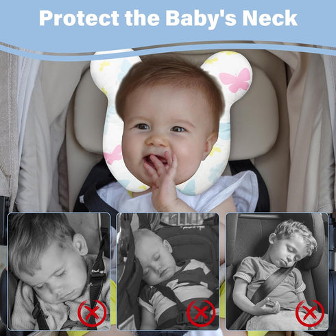 DEEZOMO Baby Neck Pillows - Upgraded Toddler Travel Cushion for Toddler Head and Neck, Infant Neck Pillow for Car Plane