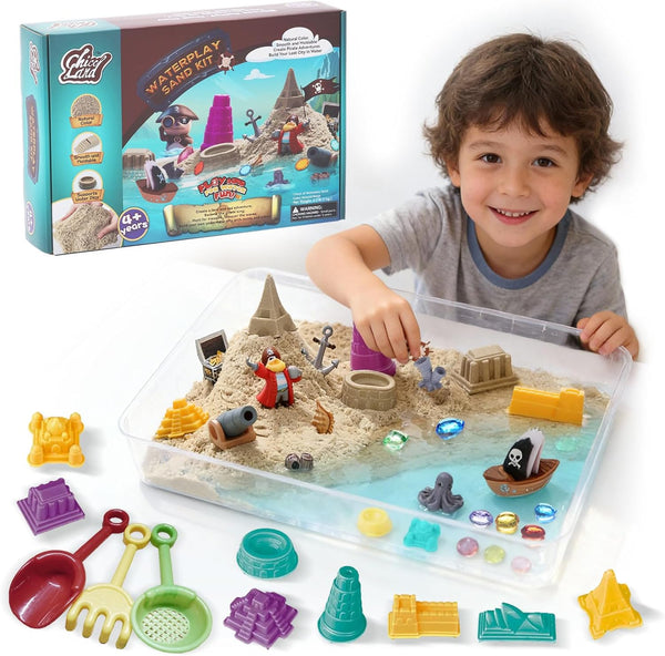 Waterplay & Sensory Sand Kit 2.2lb Pirate Adventure Play Sand for Kids