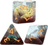 Gate Keeper Games and Dice: Inclusion Dice - 7pc RPG Set with Multi-Colored Dino Eggs & Brown Glitter