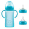 3-in-1 Glass Sippy Cups for Toddlers | Silicone Coated Glass Baby Bottles