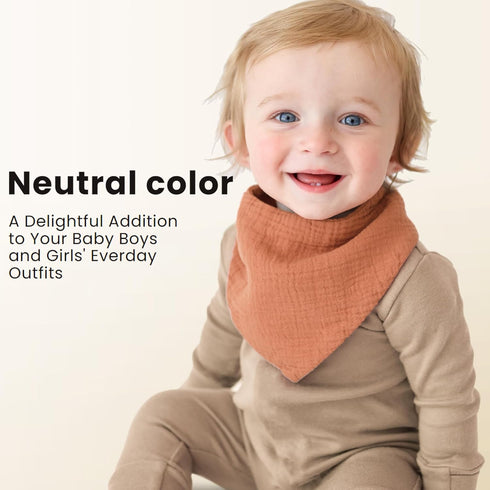 Konssy Muslin Baby Bibs 10 Pack Baby Bandana Drool Bibs 100% Cotton for Unisex Boys Girls