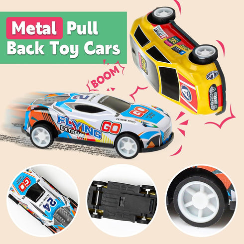 AZEN 30 Pcs Mini Vehicles Pull Back Cars, Party Favors for Kids 4-8, Bulk Race Cars Toys, Goodie Bag Stuffers