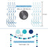 Blue Birthday Decorations with Happy Birthday Banner, Paper Honeycomb Balls, Circle Garland, Hanging Swirl Decorations