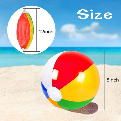 Coopay 60 Pack Inflatable Beach Balls, Classic Rainbow Swimming Pool Ball for Summer Water Games