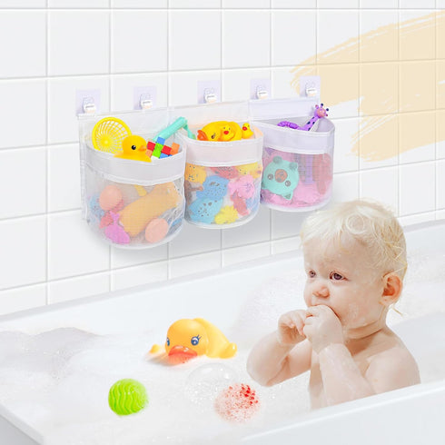 Bathroom Bath Toy Storage for Bathtub, Kids Mesh Shower Toy Organizer Basket