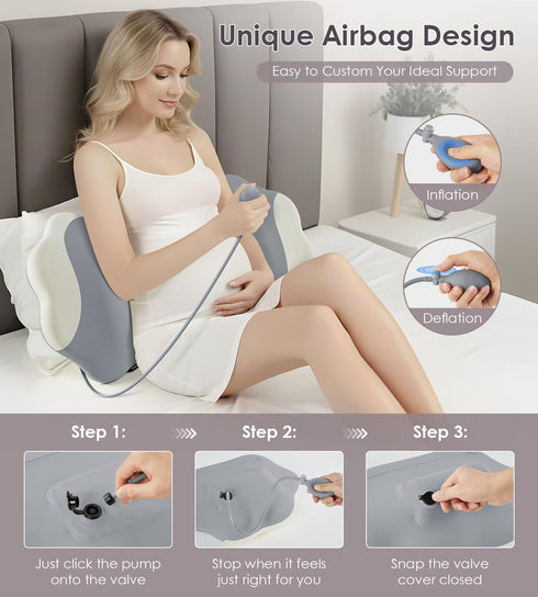 Pregnancy Pillows for Sleeping, Memory Foam Maternity Pillow Support for Back Belly HIPS, Adjustable Travel Wedge