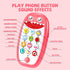 Baby Shark Cell Phone Toy with Removable Teether Case, Light, Music & Adjustable Volume for Kids 0-6 Months (Red)