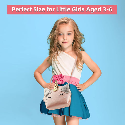 Set 3-5, 4-6, 3 4 5 6 7 8 Pretend Makeup Kit for Toddlers Girls, Play Makeup for Kids Unicorn Toy Purse with Fake Make