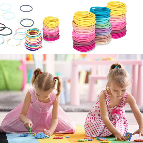 200PCS Elastic Hair Ties, No Crease Small Ponytail Holders for Kids Girls Baby Toddler Hair Accessories
