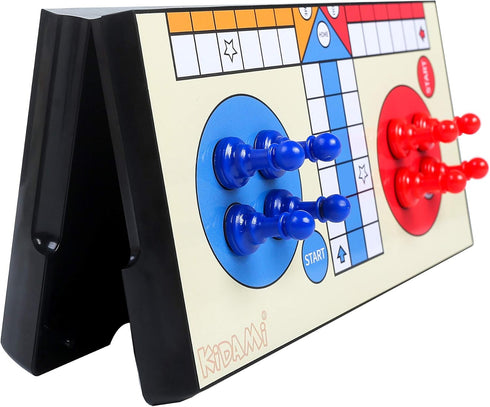 Ludo Magnetic Board Game Set - Folding and Lightweight for Carrying, Gift for All Ages (10 X 10 inches)