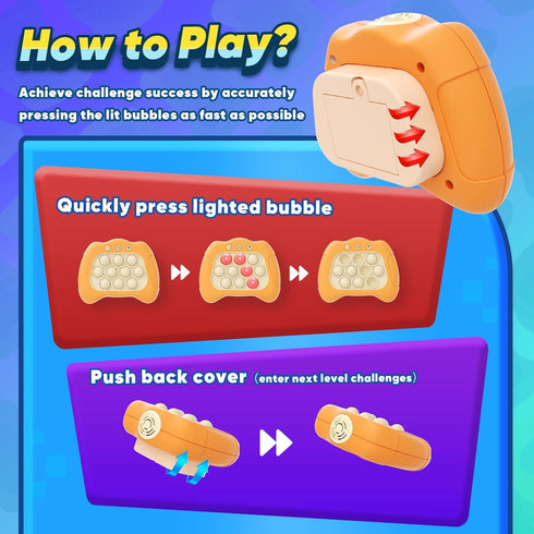 Handheld Game for Kids 6-12 with Lights and Sounds, Sensory Fidget Toy for 6-12 Year Olds - Orange Birthday Gift