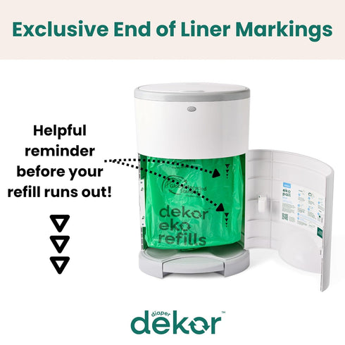 2 Count 70% Diaper Dekor MINI Refills, | ONLY Eco-Friendly Diaper Pail Refills Made With Recycled Materials | Quicker