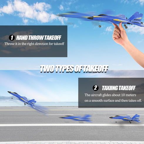 2 Remote Control Airplane for Kids, Channels Foam RC Planes Jet Wireless Toy,Hobby RC Glider Aircraft for Beginners