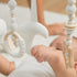 5 Comfy Cubs Wooden Baby Play Gym - Natural Finish Pinewood Baby Activity Gym with Sensory Hanging Toys - Easy No-Tool