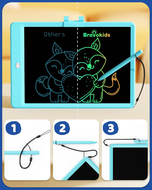 3-6 10 Inch 3 4 5 6 7 8 Bravokids Toys for Years Old Girls Boys, LCD Writing Tablet Doodle Board, Electronic Drawing