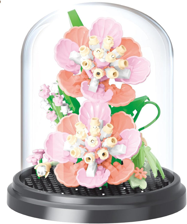 Nipurex Flower Bouquet Building Kit, Hibiscus Flower Building Blocks with Dust Cover, Brick