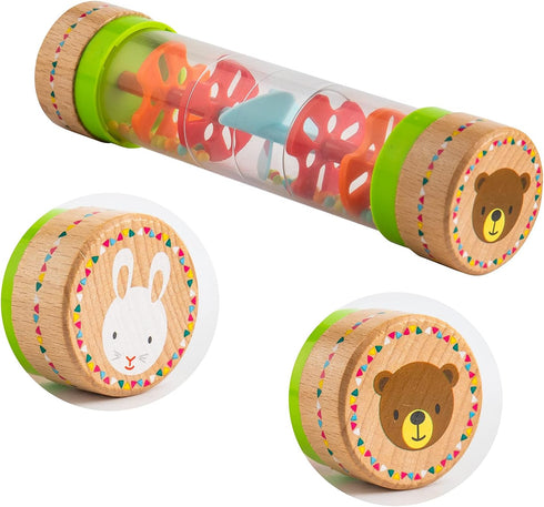 Musfunny Rainmaker Baby Rain Stick Toys, 8 inch Sensory Rattle for Babies, Colorful Musical Instrument