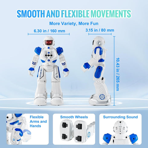 Programmable 3+ VEVOR RC Robot Toys for Kids, Gesture Sensing Remote Control Smart Robot, Interactive Walking Singing