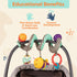 B. toys Wiggle Wrap Baby Toy, Spiral with 3 Hanging Toys for Car Seat, Stroller, Crib - Rattle, Plush Bee & Teether