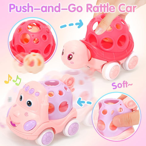 AmiDear 1-2 10-in-1 6-12-18 1-2, Baby Gift for Year Old Girl, Montessori Toys Bus for Baby Months+, Educational Musical