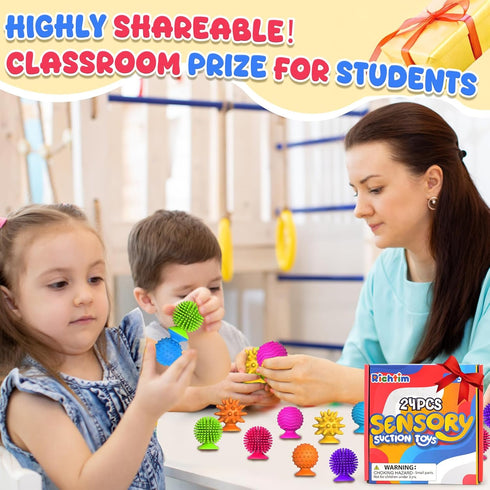 24 Pack Sensory Fidget Toys for Kids Adults: Textured Sensory Toys for Autism Kids - Quiet Fidgets for Classroom Prize
