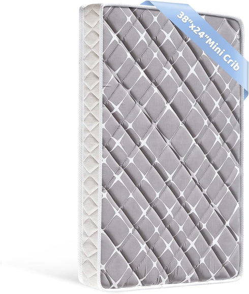 Mini Crib Mattress - 38x24x4 Inch- Dual Sided with Firm Support and