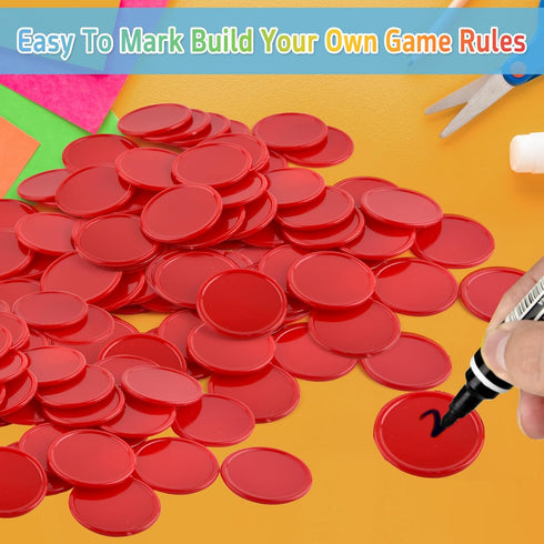 Coopay 1 1/2 Inches Plastic Poker Chips - Learning Counters Disks for Math Practice and Poker Tokens