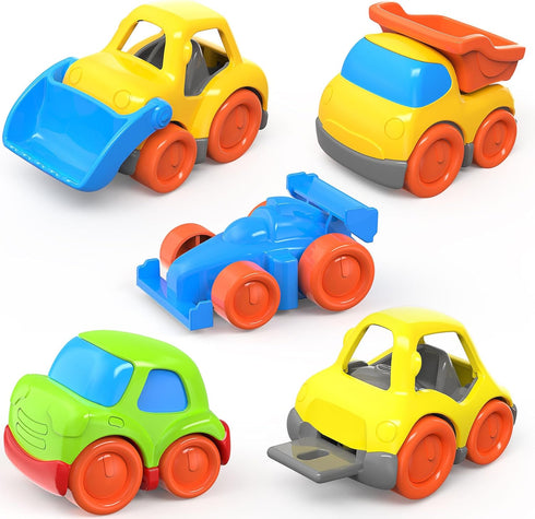 P&C 5 Pcs Toddler Toys Mini Cars for Ages 1-3, Beach Sand
