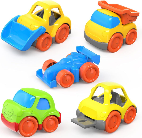 P&C 5 Pcs Toddler Toys Mini Cars for Ages 1-3, Beach Sand