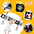 4 PCS High Contrast Black and White Baby Toys - Montessori Crinkle Sensory Book, Tummy Time Mirror, Rattle Gift