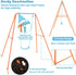 Set, 4 Sets HONEY JOY Metal Swing Frame Heavy Duty A-Frame Toddler Swing Stand with Belt Swing, Ground Stakes, Outdoor