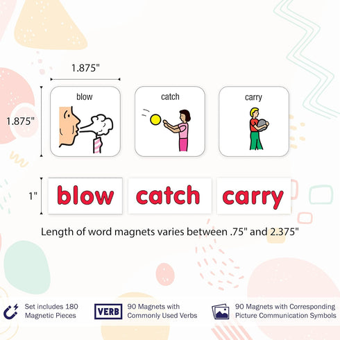 BARKER CREEK Learning Magnets, Picture Communication Symbol Magnets for Children, 3000