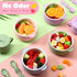4 Sets Domensi Kids Porcelain Bowls with Suction Sleeves Toddler Suction Bowl Upgrade Durable Microwave Dishwasher Safe