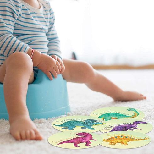 Zonon 10 Pcs Dinosaur Potty Training Stickers, Reusable Color Changing Pee Targets for Kid Training