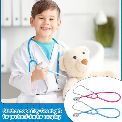 2 Pcs Kids Stethoscope Toy, Real Working Nursing Stethoscope for Role Play, Doctor Nurse Cosplay Accessories