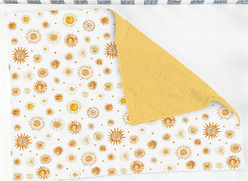 Summer 30x40 Watercolor Boho Suns Baby Blankets for Girl Boy Tribal Sun Totem Soft Mink Dotted Backing Double Layer