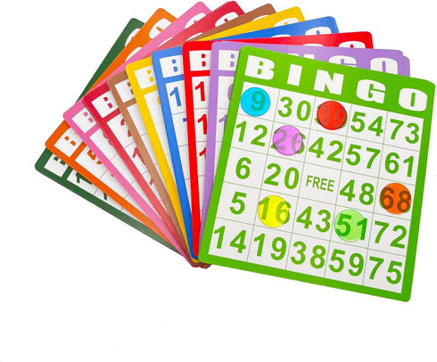 Set-Includes Cage,600 Bag,100 Cards,75 JUNWRROW Deluxe Bingo Game Bingo Colorful Bingo Chips with a Mixed Bingo Calling