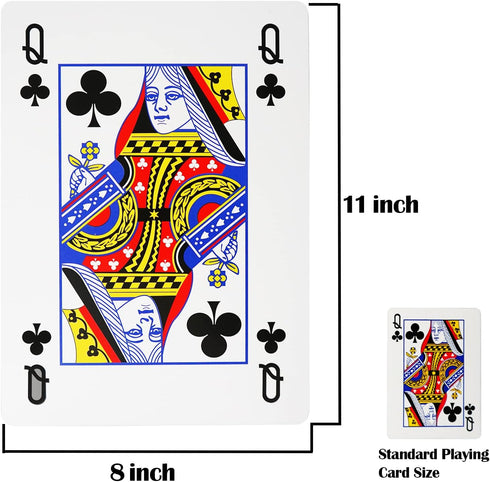 Yuanhe Jumbo Large Playing Cards, Giant Oversized Deck for Casino Party Decorations, 8 x 11 Inch