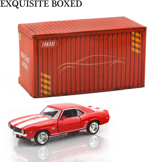 1/36 Scale Diecast Cars - 1969 Camaro SS Models, Pull Back Vehicles Toy Cars for Boys and Girls (Red)