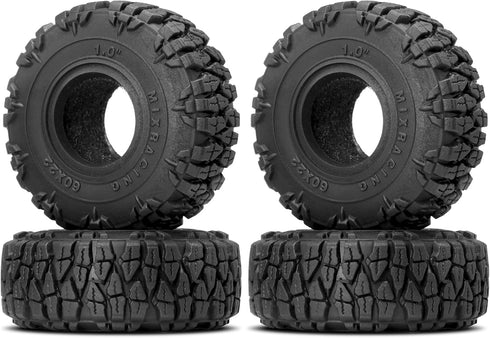 OGRC 1.0 Soft and Sticky Tires for 1/18 TRX4M, 1/24 RC Crawler Axial SCX24 FMS FCX24 - 60 * 22mm