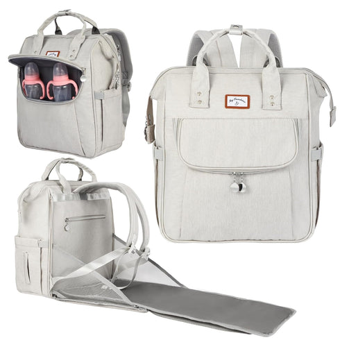 OMBRAT Diaper Bag Backpack, with Diaper Changing Table Backpack, Foldable Diaper Pad, Lightweight