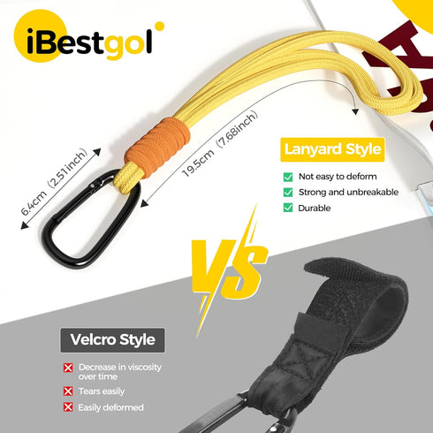 iBestgol Mommy Black-4pc Baby Stroller Hooks, Universal Clips for Diaper and Bags, Heavy-Duty Hangers with Straps