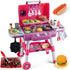 Kids Kitchen Toy Set, Kids BBQ Grill Playset with Smoke Sound Light,