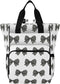 YANENDIE Buffalo Plaid Bows Black White Diaper Bag Backpack, Unisex Travel Baby Backpack