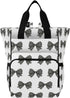 YANENDIE Buffalo Plaid Bows Black White Diaper Bag Backpack, Unisex Travel Baby Backpack