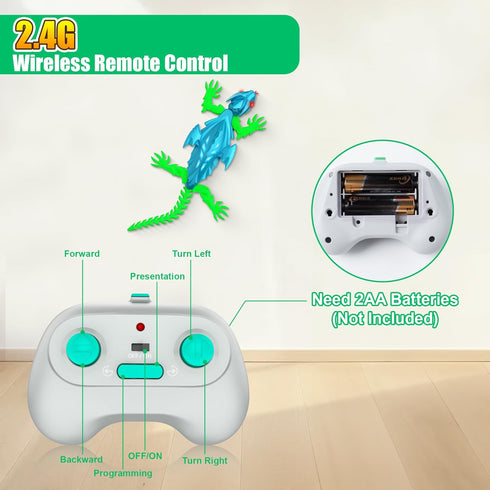 6+, TWFRIC Wall Climbing Gecko Lizard The Rechargeable Remote Control Car Toy - Exciting RC Crawlers for Kids Ages